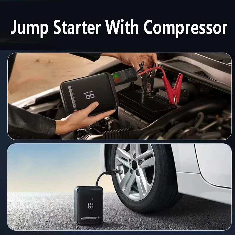Baseus 2 in 1 Car Jump Starter Car Wireless Tire Inflator Pump Air Compressor Power Bank Potable Battery 1000A Fast Charging car jump starter