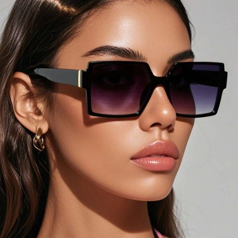 Radfahren 1/2 stücke Weibliche Platz Große Rahmen Sonnenbrille Frauen Retro Marke Großen Rahmen Sonnenbrille Schwarz Mode Gradienten brillen