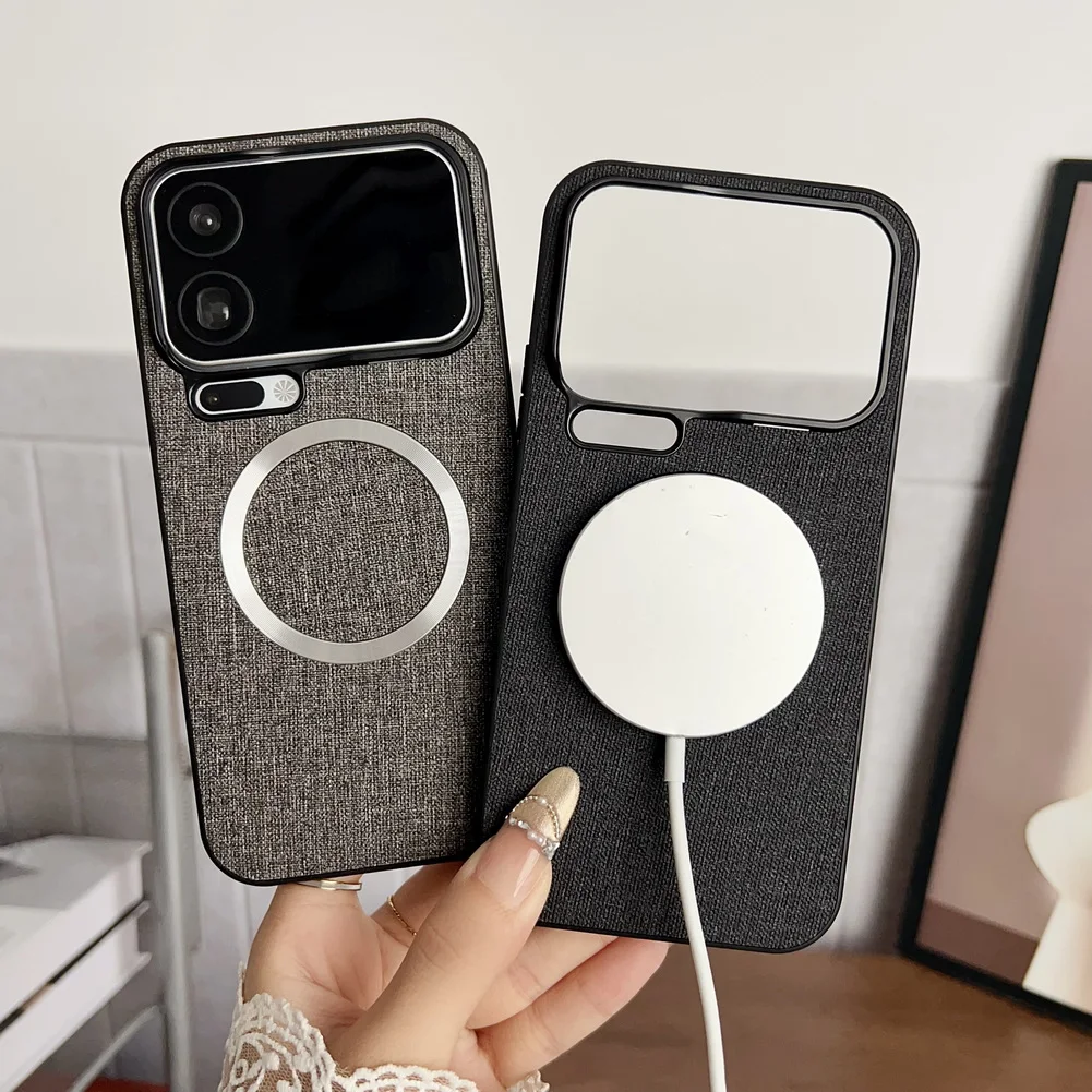 Premium Woven Fabric Texture Shockproof MagSafe Case with Magnetic Wireless Charging Compatibility