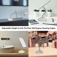 กระจกแต่งหน้าคอห่านยืดหยุ่นปรับได้หมุนได้ ° 360ได้กระจกแต่งหน้าแบบพกพากระจกเงาโต๊ะเครื่องแป้งฝักบัวอาบน้ำกระจกเครื่องสำอางที่โกนหนวด 4