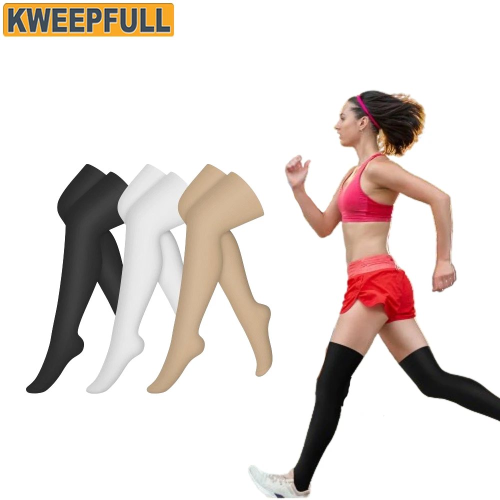 

1 пара, компрессионные чулки для мужчин и женщин, носки до бедра 20-30 мм рт. Ст., медицинские компрессионные носки с закрытым носком