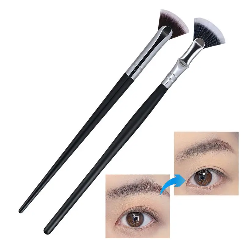 

Кисть для ресниц и бровей 2 шт., портативная вееровая кисть для туши, прочная кисть для бровей и ресниц с мягкой щетиной для макияжа девушек
