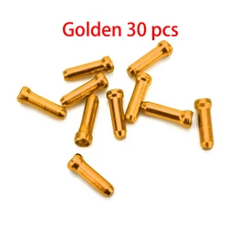 Vibrant Aluminum Alloy Bicycle Brake Shifter Cable End Caps - Multi-Pack (Golden 30pcs)