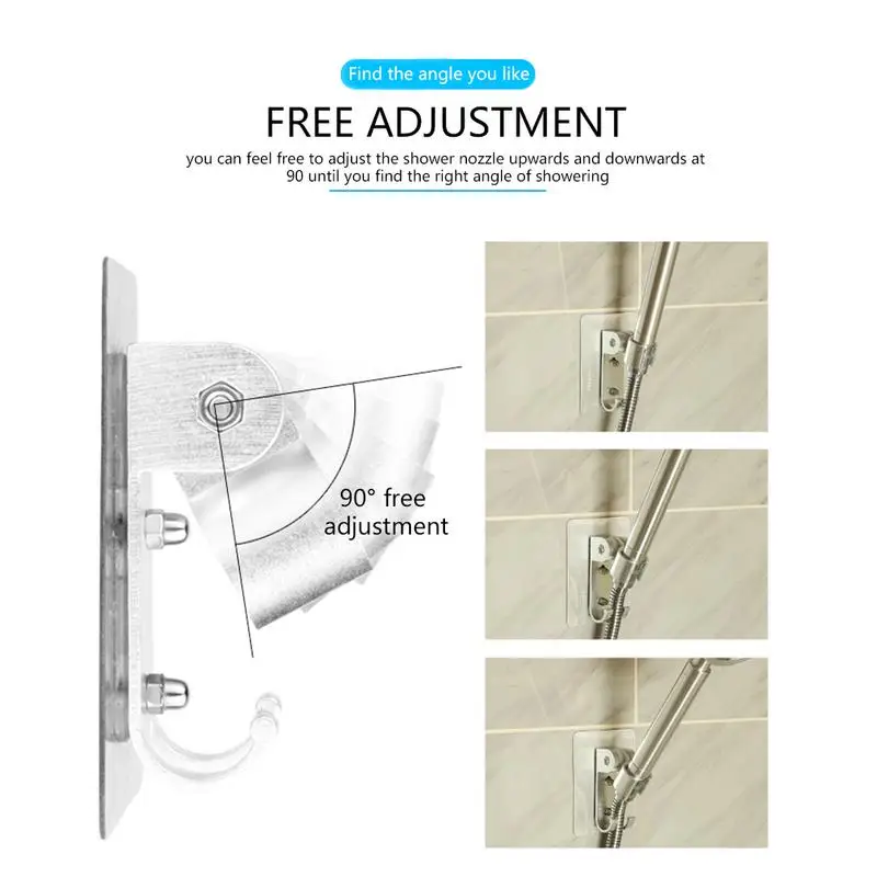 Wall Gel Mounted Shower Head Stand Bracket Holder Hand Held Bathroom Shower Head Fitting Portable Bathroom Accessories