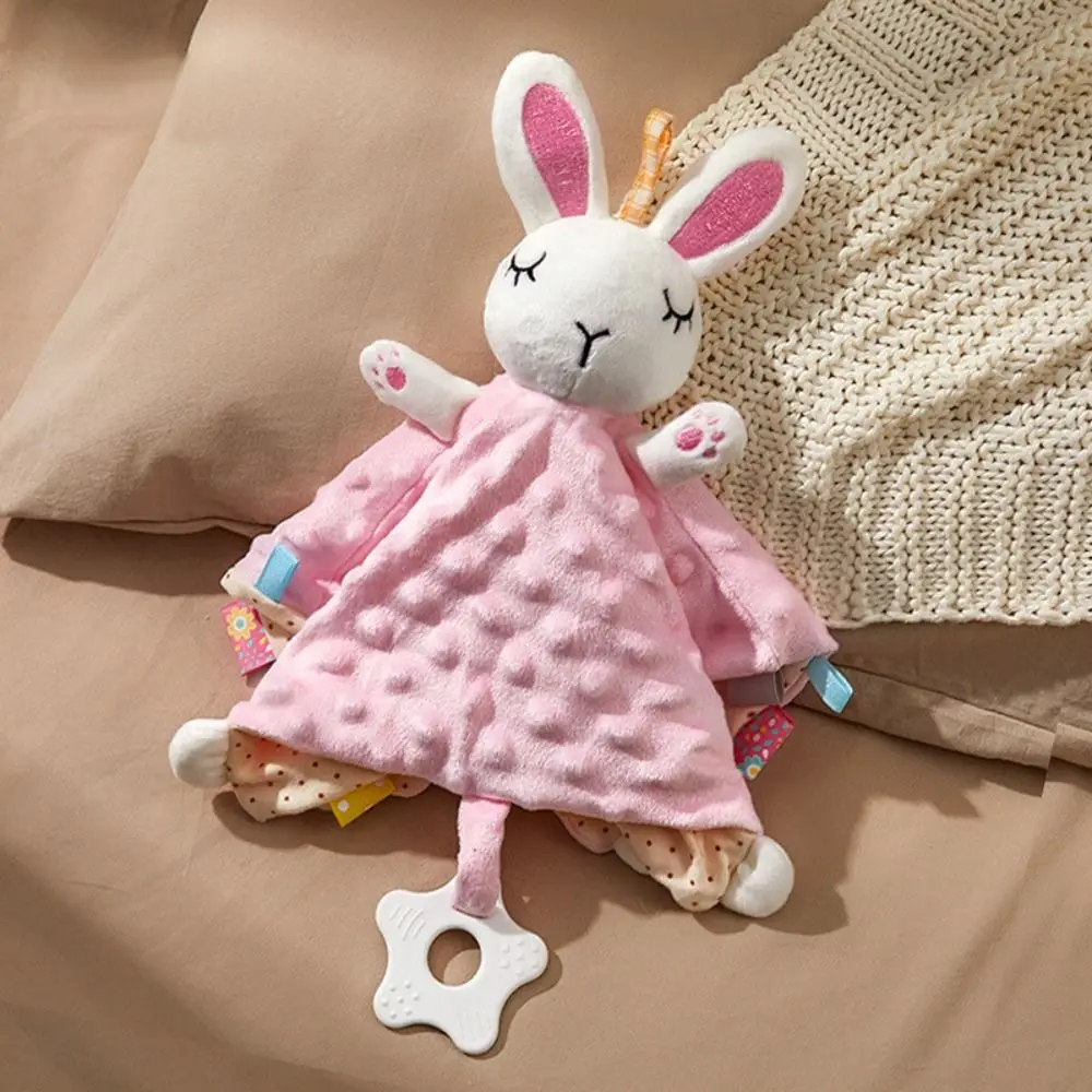 Comforter Baby Security Soothing Towel Silicone Teether Stuffed Animal Newborn Saliva Towel Soft Snuggle Toy Soothing Doll Towel