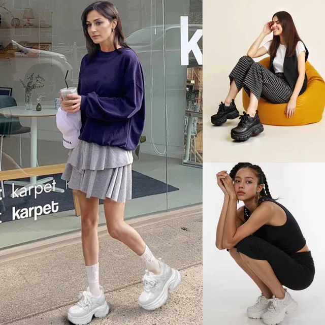 Fujin 12cm Microfiber Leather Chunky Sneaker Loafer Spring Autumn Platform Wedge Vulcanize Vulcanize High Bran Women Shoes 2