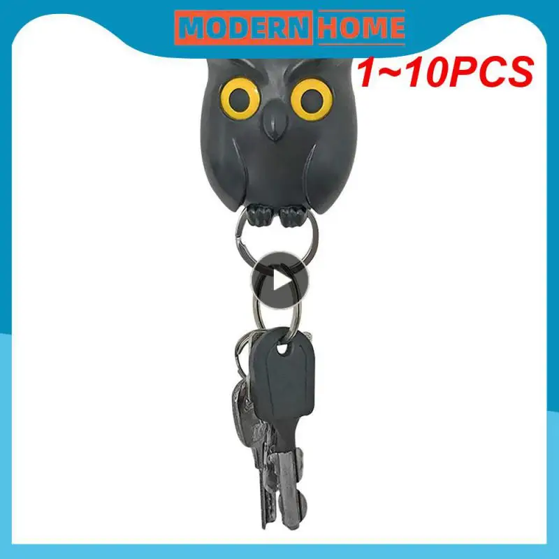 

1-10 шт., настенный магнитный держатель для ключей в виде совы