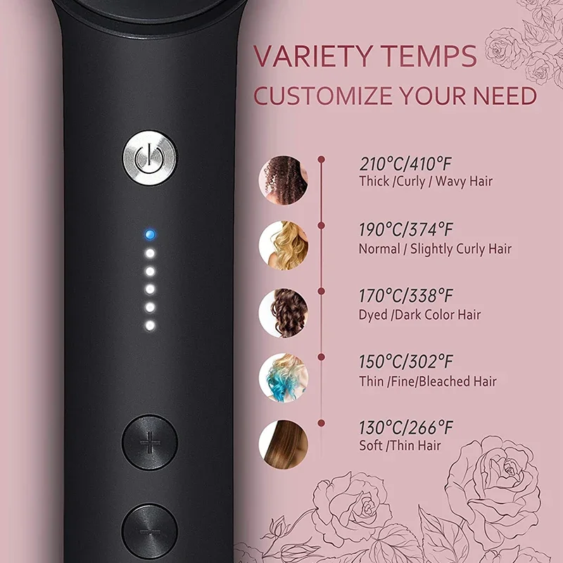 Electric Hair Straightener 5 Gear Negative Ions Hot Comb Do Not Hurt Hair Temperature Thermostatic Heating Hair Brush Hairstyle 6