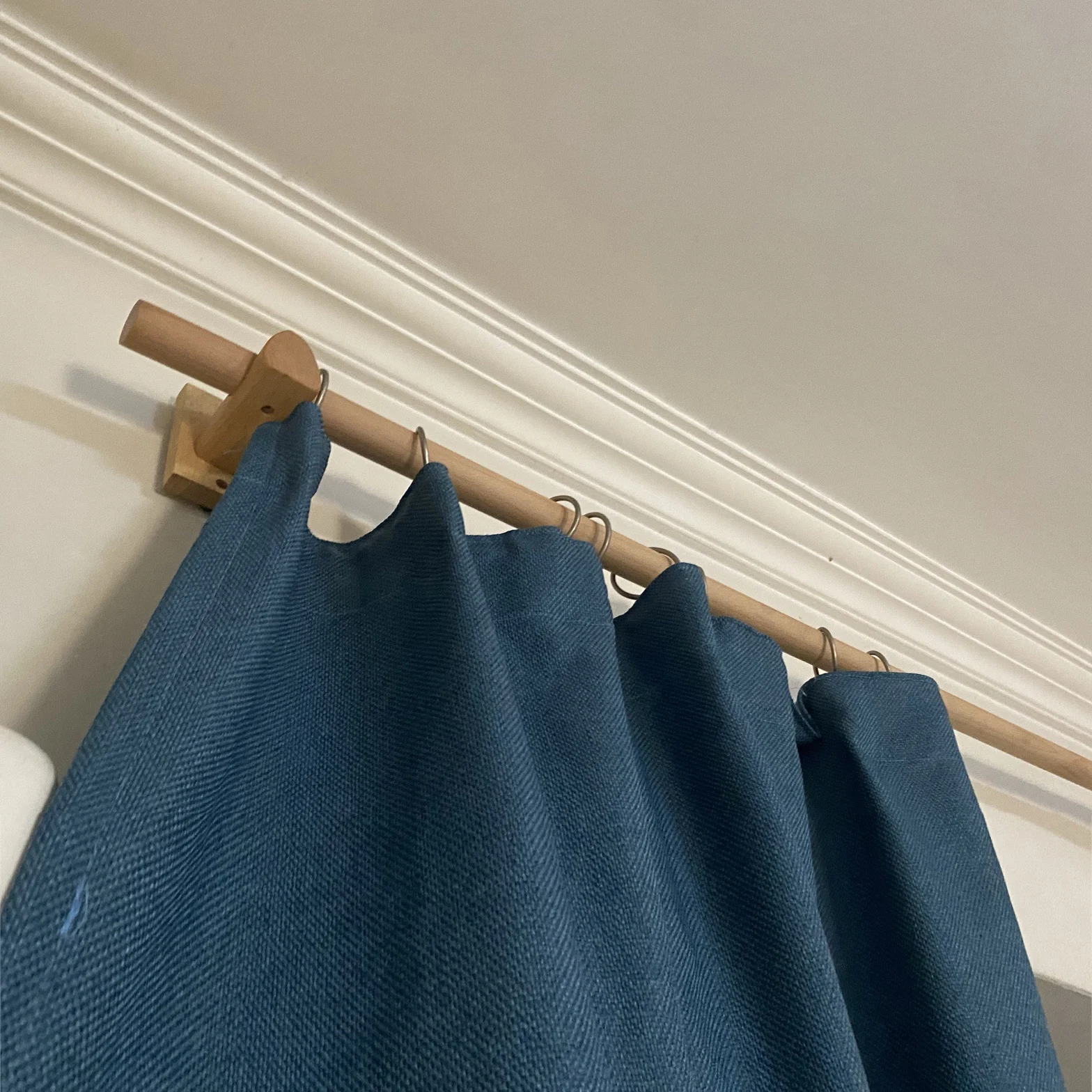 Natural Beech Curtain Rod Solid Wood Roman Rod Japanese Wooden Curtain Pole Track Bracket Rings Accessories Customize Home Decor