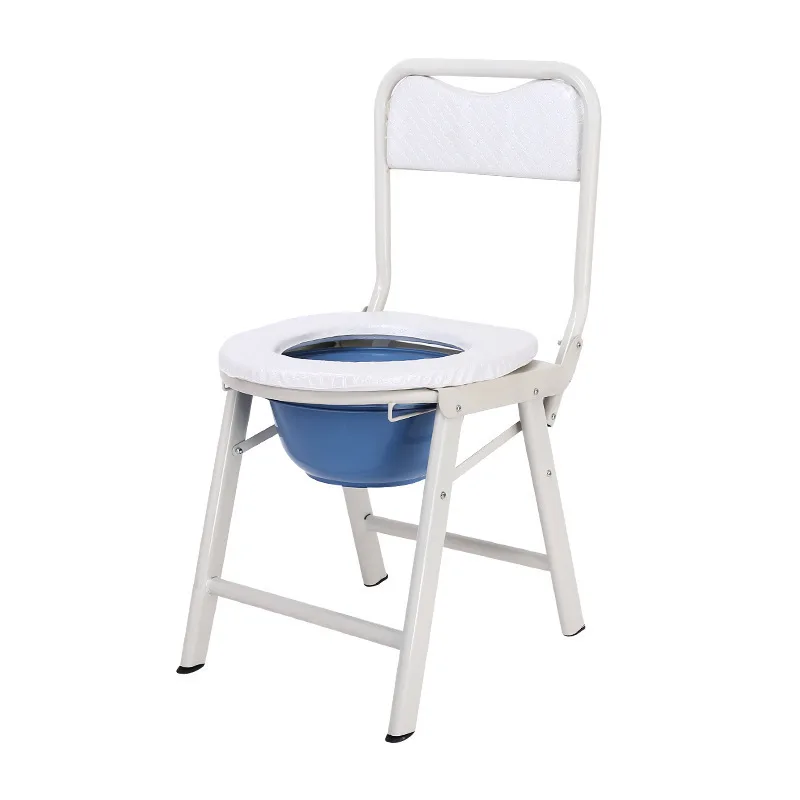 Portable Toilet Chair Folding Commode Seat Mobile Bathroom Potty for Seniors Pregnant Women Adjustable Height Home Toilet Chair