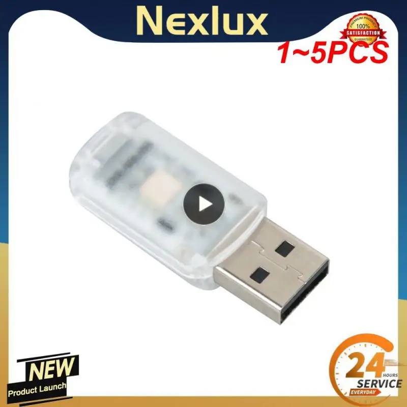 

1~5PCS Mini USB LED Car Light Auto Interior Atmosphere Light Lighting PC Mobile Power Charging Colorful Decorative Lamp Car