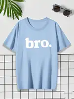 1 قطعة توين بوي "BRO" إلكتروني طباعة الجولة الرقبة تي شيرتات قصيرة الاكمام طالب شاب عادية المحملة الأعلى رداء علوي غير رسمي ملابس الأطفال 6