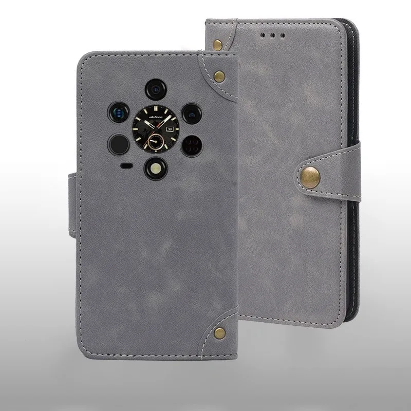 Premium Metal Buckle Retro Leather Back Case Cover - Rugged Phone Accessories