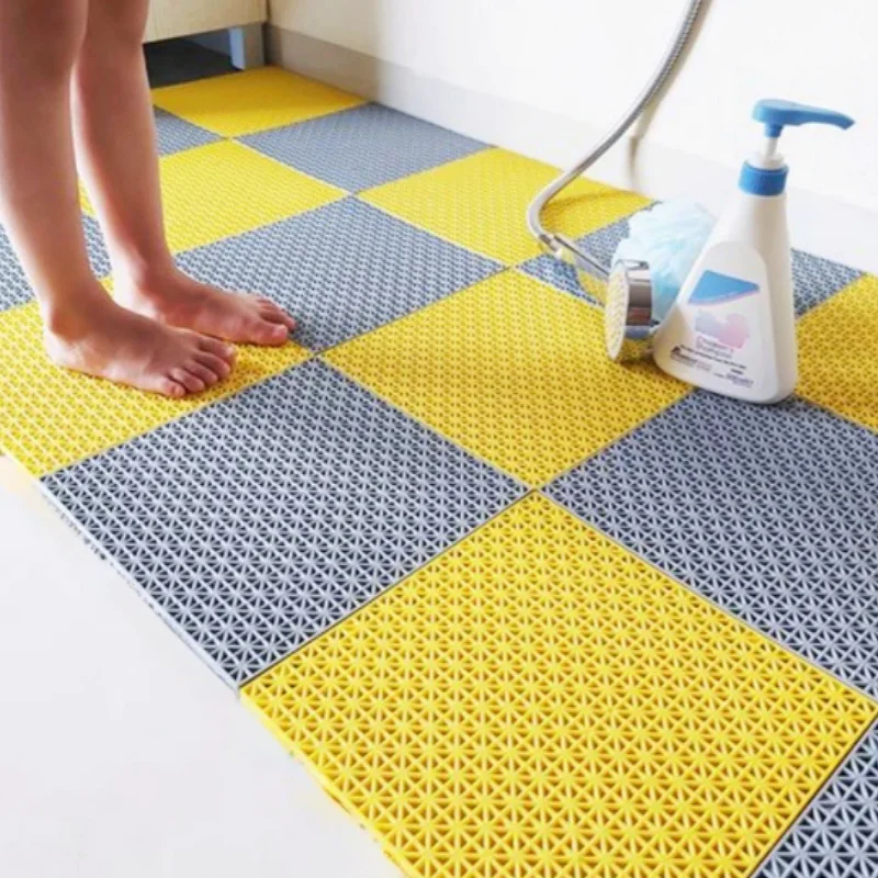 Plastic Floor Tile Interlocking Patchwork Floor Drainage Mat Garden Balcony Swimming Pool Bathroom Waterproof Non-slip Plastic Tile Grille Floor