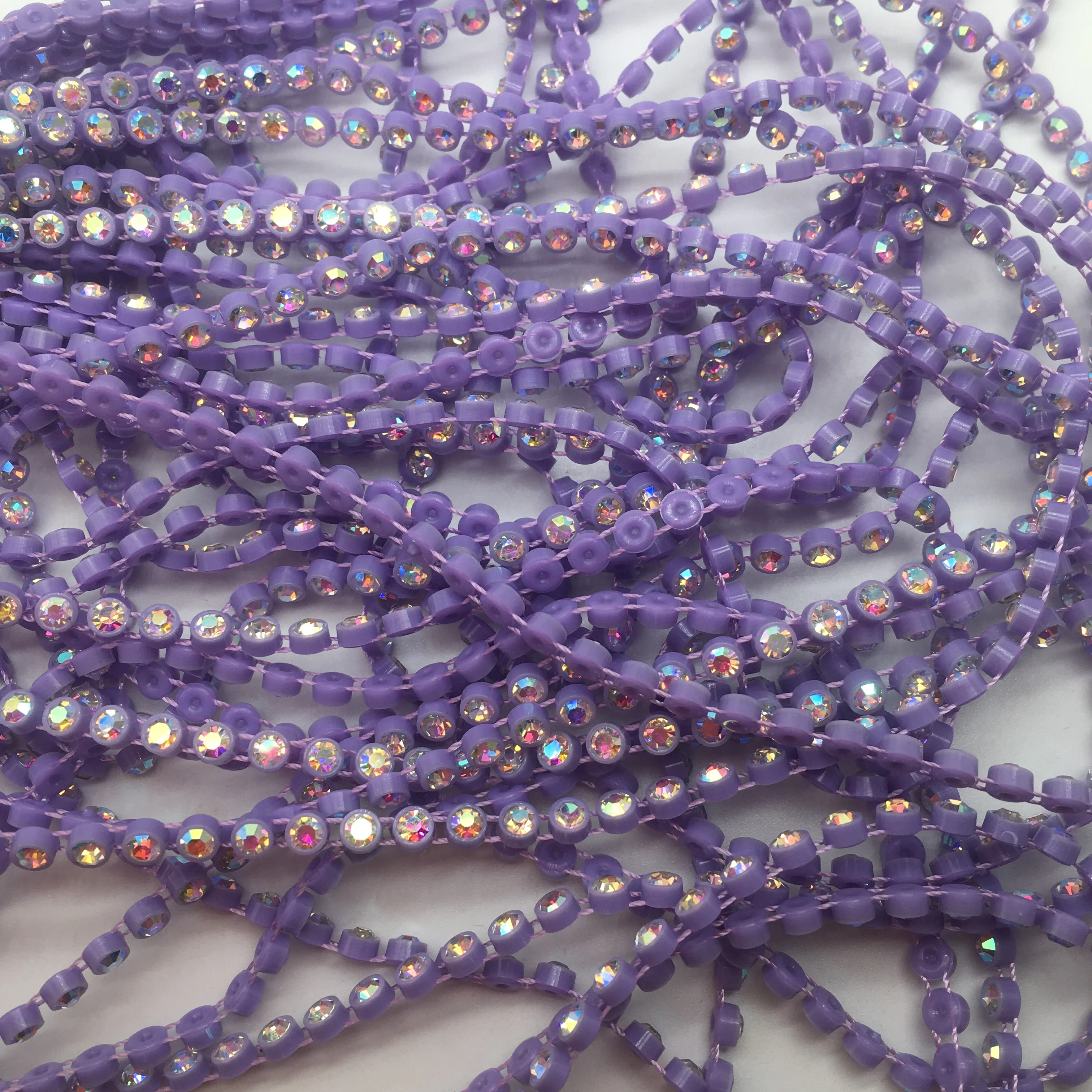 TABA® Sparkling AB Crystal Rhinestone Trim - 10 Yards of Elegant Rhinestone Banding