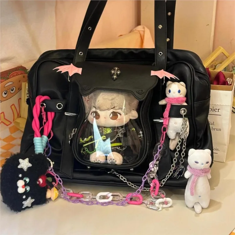 JIAERDI Harajuku Black Ita Bags Backpack Women Sweet Cool