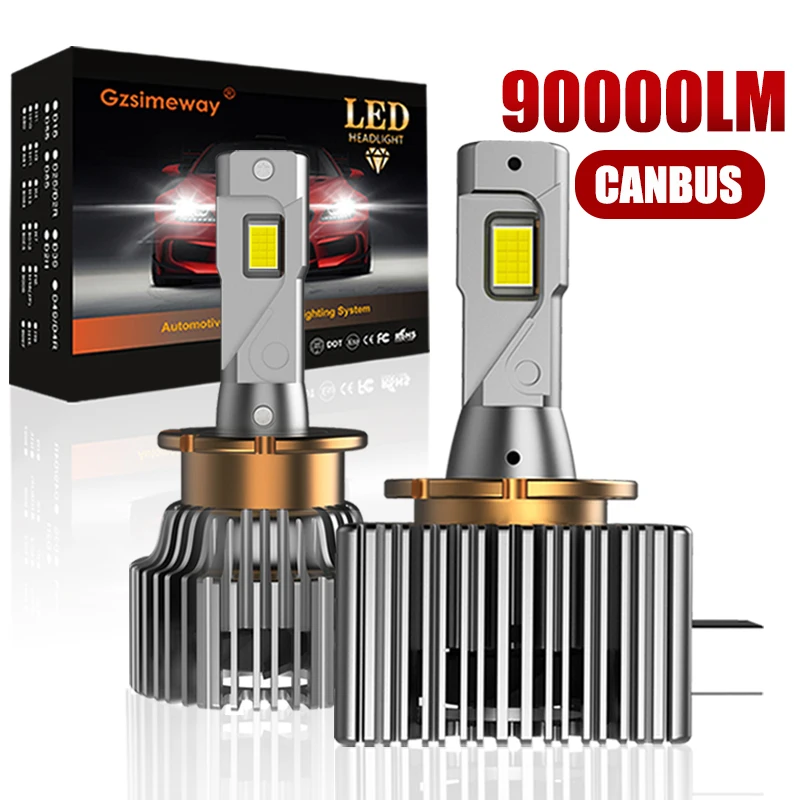 

2PCS D3S LED Headlights HID D1S D2S D4S D1R D2R D3R D8S D5S Canbus LED Bulbs Car Light 90000LM Turbo Auto Lamps 6000K Automobile