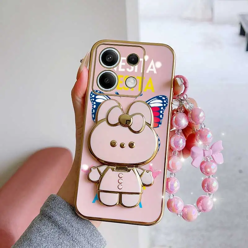 Dancing Butterfly Phone Case Set with Lanyard and Rabbit Stand
