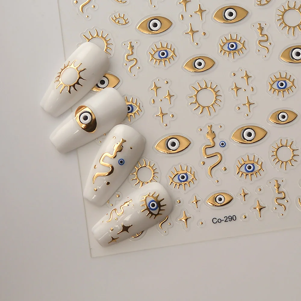5D Evil Eyes Nail Art Sticker Self Adhesive Manicure Slider DIY Nail Art Decoration 1PC nail stickers nail art decoration nail decals