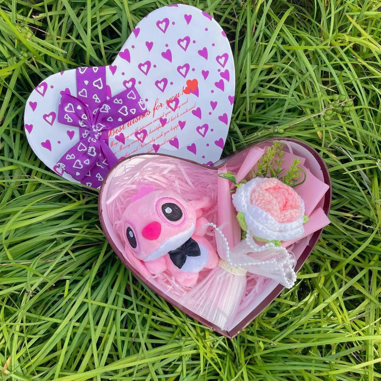 Disney Cartoon Lilo Stitch Plush Doll Toys Rose Bouquet Gift Box Stitch Flower Bouquet Home Decoration Valentine Christmas Gifts 4