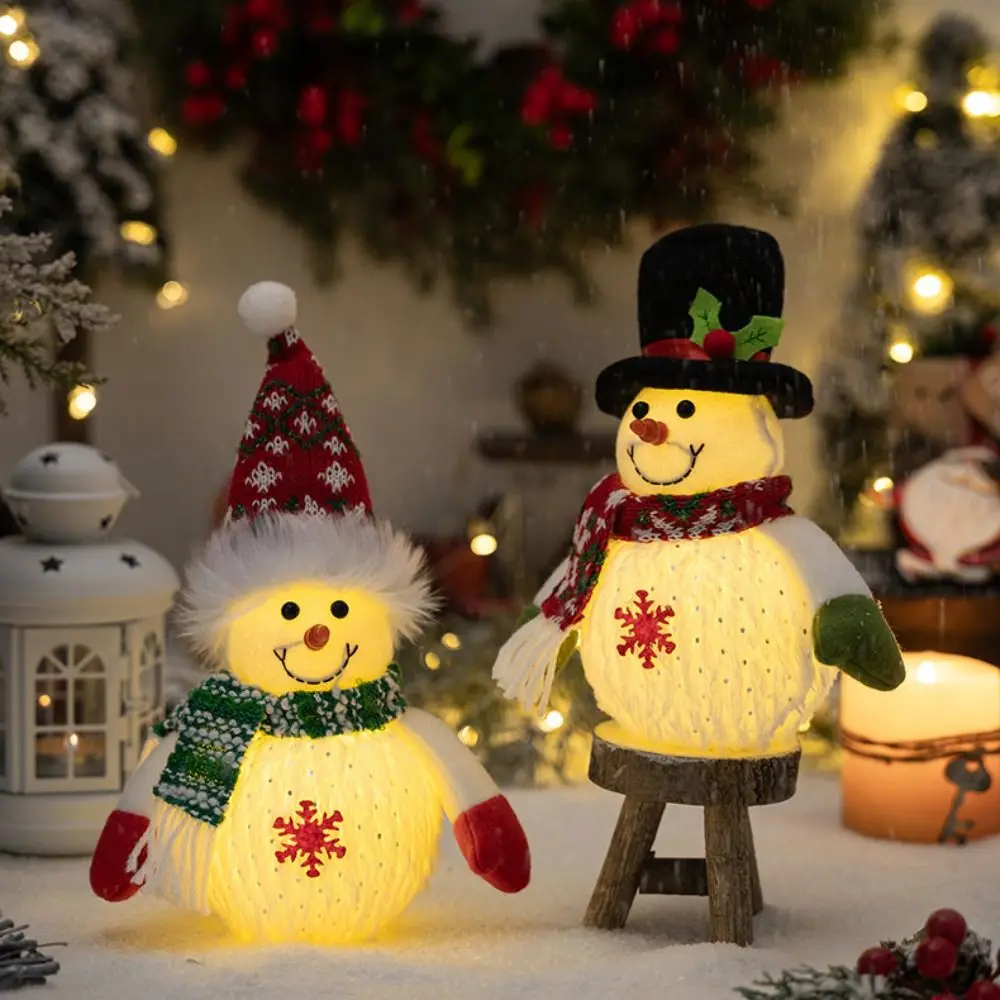 New Luminous Santa Dolls Christmas LED Lights Creative Cute Xmas Tree Decorations Durable Soft Plush Table Decor Home
