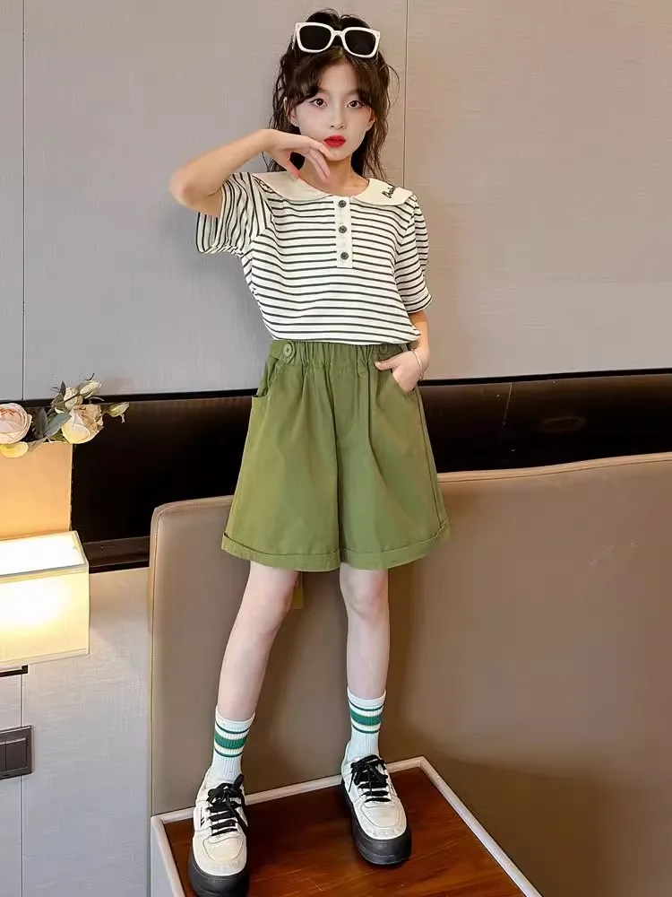 Girls short-sleeved t-shirt new summer suit older children's women's summer children's student girls summer clothes - Image 2