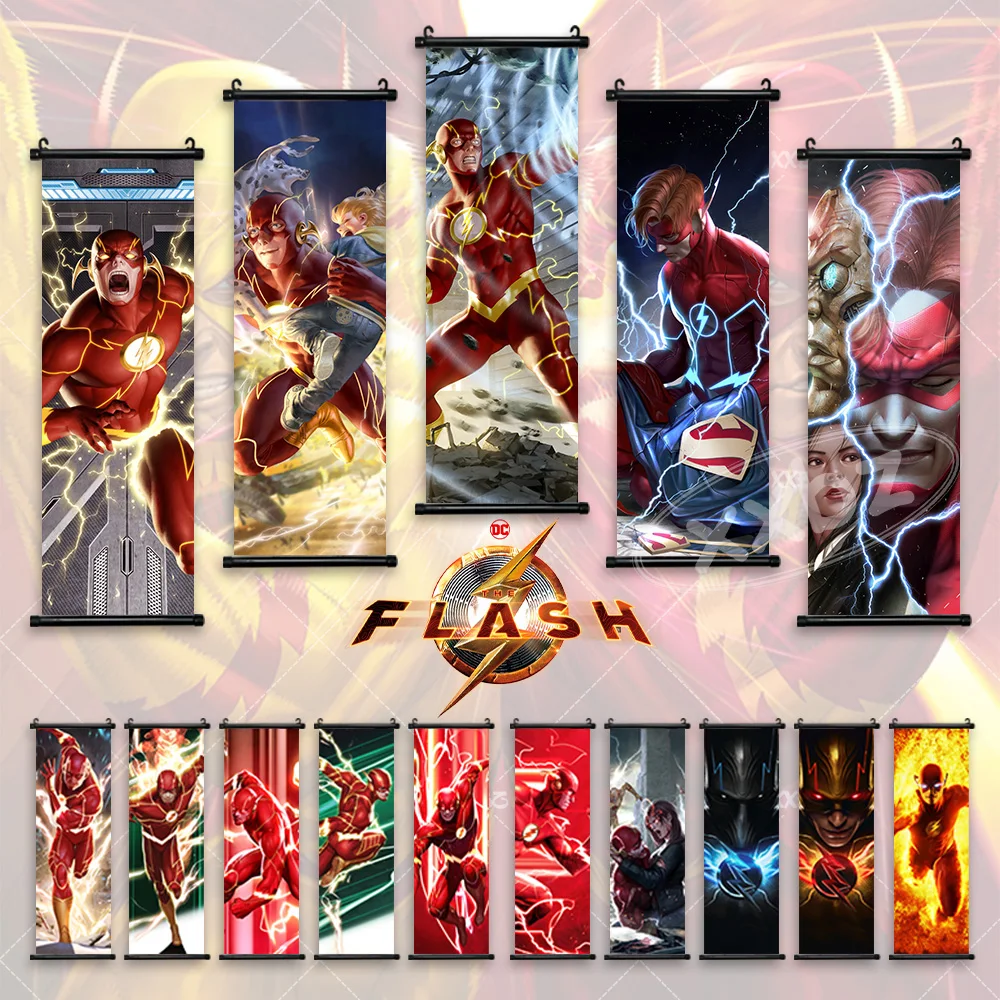 The Flash Movie Home Decoration Dc Studio Wall Art Batman Hanging Painting Classic Scrolls Picture Canvas Picture Anime Poster