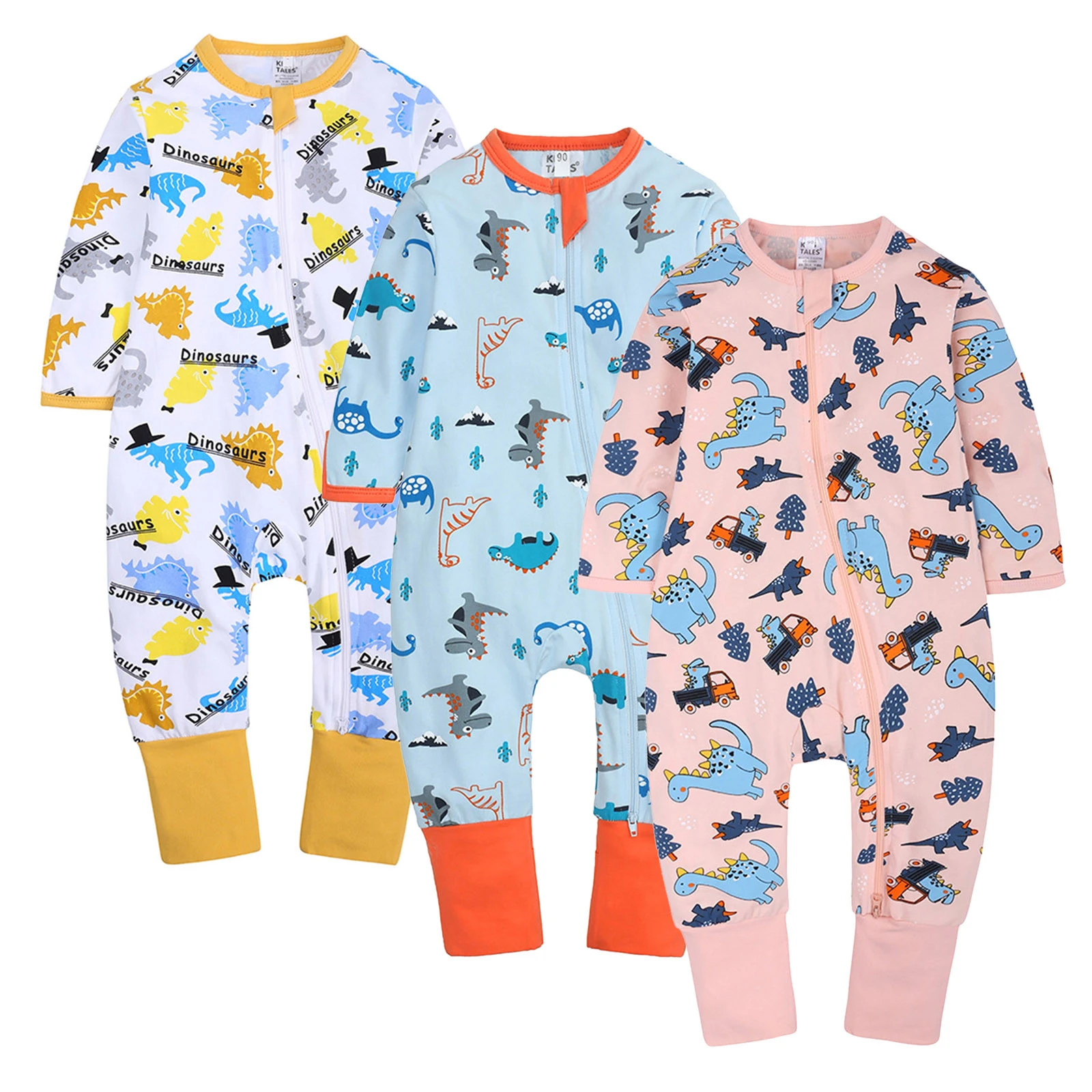 Play Pajamas Boys Girls Cotton Outfits Sleep Printed Front Baby Romper Zip Clothing One Piece Fleece Jumpsuit Boys Dress Romper Aliexpress
