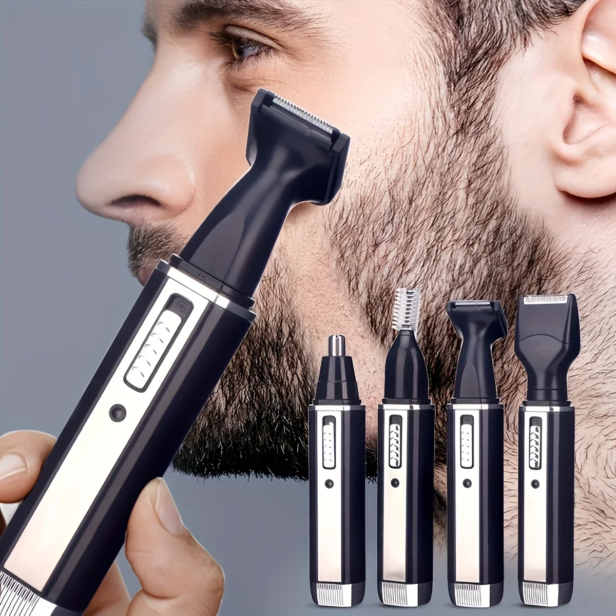 Nose Hair Trimmer 4-in-1 Portable Rechargeable Multifunctional Men Electric Shaver Beard and Eyebrow Care kit