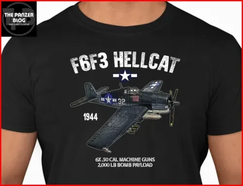 F6F3 Hellcat T Shirt Wwii Us Aircraft Maniche Lunghe O Corte