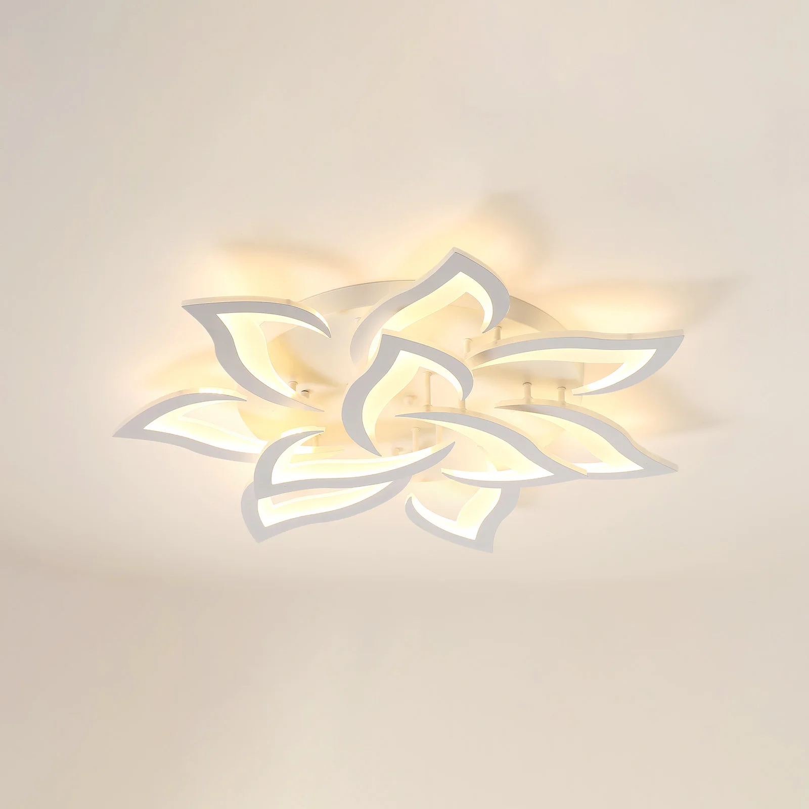 White Flower Shaped LED Ceiling Lamp 10 Heads Modern Ceiling Light for Bedroom Kitchen Children's Room Livingroom