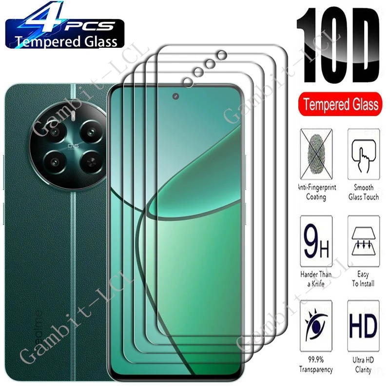 

4 шт. для Realme 12 + 5G 6,67 дюйма, защитное закаленное стекло для экрана Realme12 + Realme12Plus 12Plus, защитная пленка