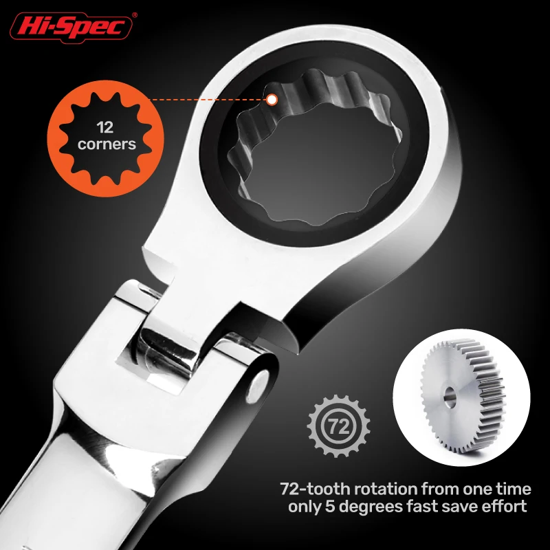 Adjustable Torque Ratchet Spanner Set 8–19mm 2