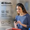 Siindoo JH-820 Wireless Bluetooth Headphones, 60H Playtime,3 EQ Sound Modes,Foldable Lightweight Bluetooth 5.4 for Travel Study 3