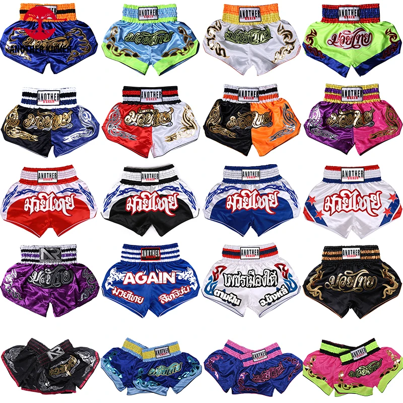 Muay Thai Shorts Adult Kids MMA Boxing Shorts Womens Mens Embroidery Kickboxing Training Pants Sanda Martial Arts Fight Gear mma shorts