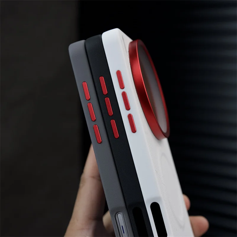 Luxury Leather Pattern Magnetic Soft Hybrid TPU+Metal Back Case - Enhanced Quality