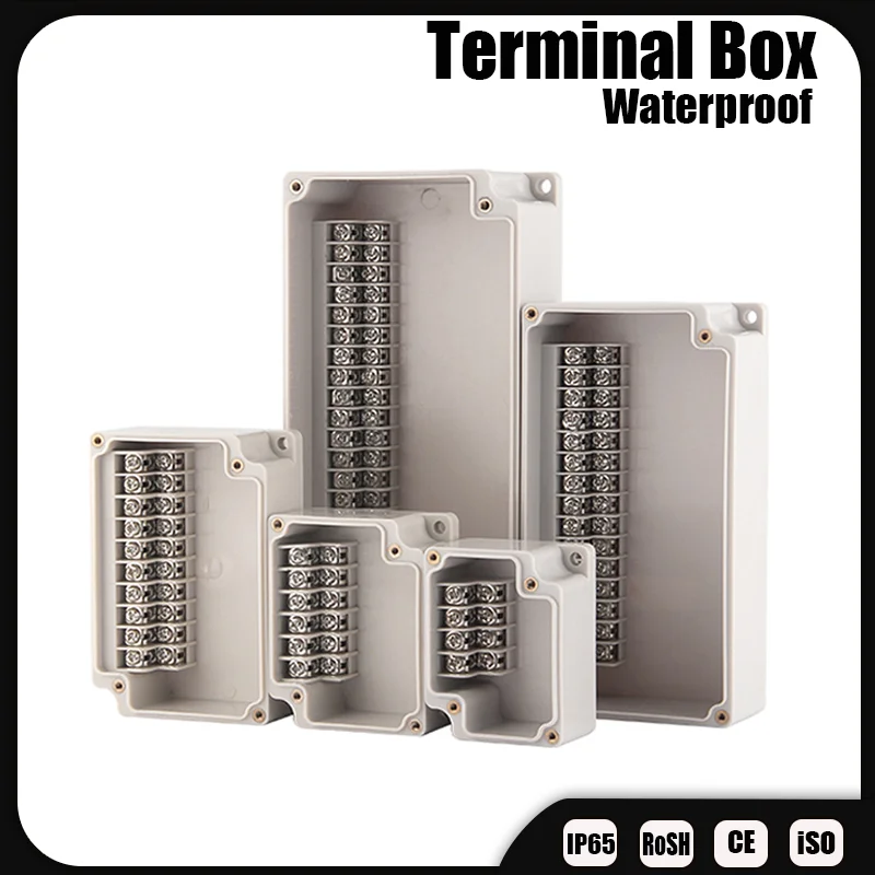 กลางแจ้งพลาสติก ABS ไฟฟ้าสายสาขากล่อง Distribution Enclosure Case Home Monitor กันน้ํา Terminal กล่อง 1
