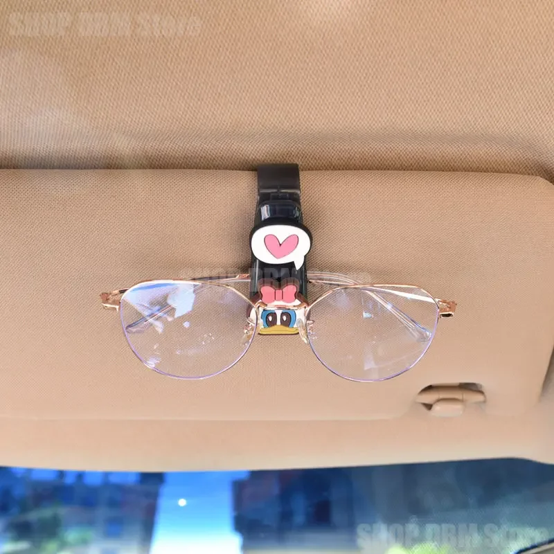 Disney Mickey Minnie Mouse Auto Sun Visor Glasses Fastener Clip Holder Sunglasses Eyeglasses Ticket Card Universal Car Interior car sun visor clip holder