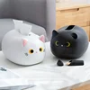 A cute cat tissue box, cartoon tissue box cover, cute black and white cat tissue box, paper storage napkin box, home decoration 1