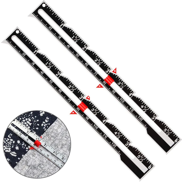 1/2/4Pcs Sewing Gauge Metal Sliding Gauge Sewing Measuring Tool Quilting  Gauge Ruler for Knitting