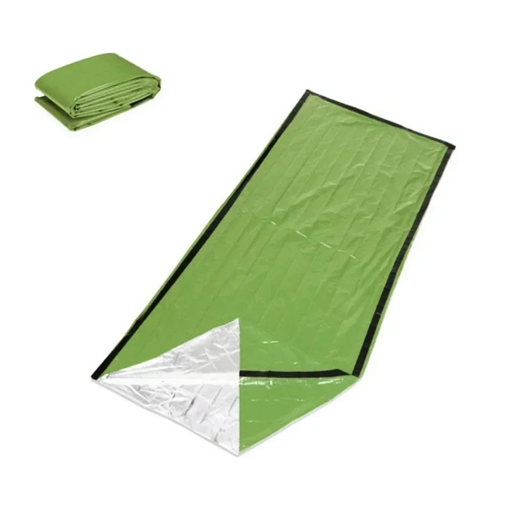 Camping Cold-proof Warm Sleeping Bag Thermal Waterproof 200*91cm Aluminum Film Outdoor Survival Hiking Accessories