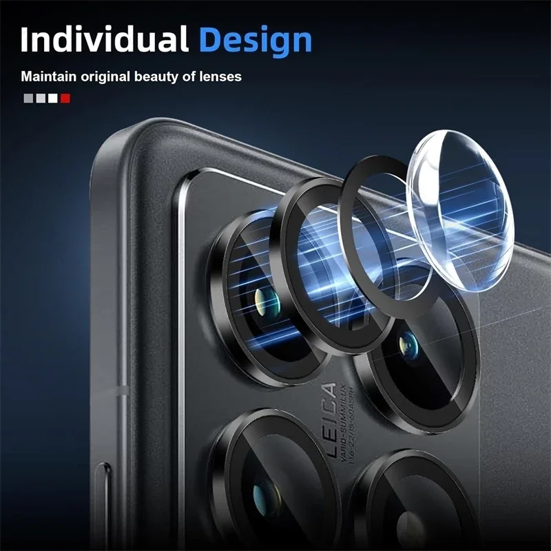 Aluminum Alloy Camera Protector Case with Metal Ring and Glass Lens Cover
