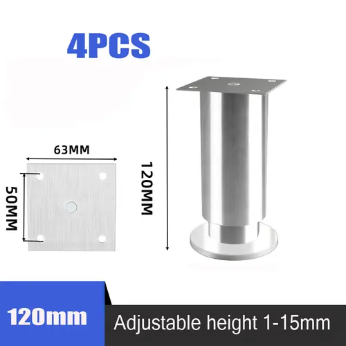 4PCS Height Adjustable Stainless Steel Furniture Feet Legs Kitchen Cabinet Sofa Legs Round Stand furniture leg - Image 10