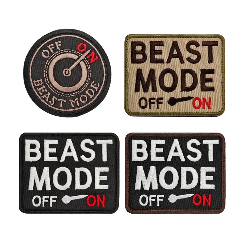 

Tactical Patch Beast Mode On, Military Emblem Badge Patch Hook & Loop Decorative Decal Emblem Morale Patches for Backpacks Caps