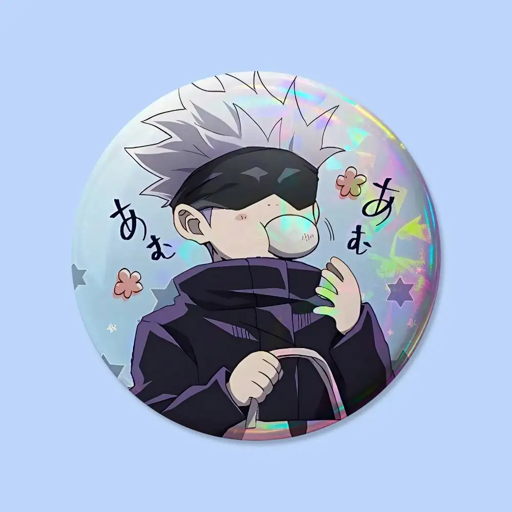 Cartoon G-Gojo Satoru Anstecker 25 32 44 58 75 mm Runde Cosplay-Pins Taschen-Deko Fans Sammlerstücke Freunde Geschenke Brosche Souvenir – Detail 30