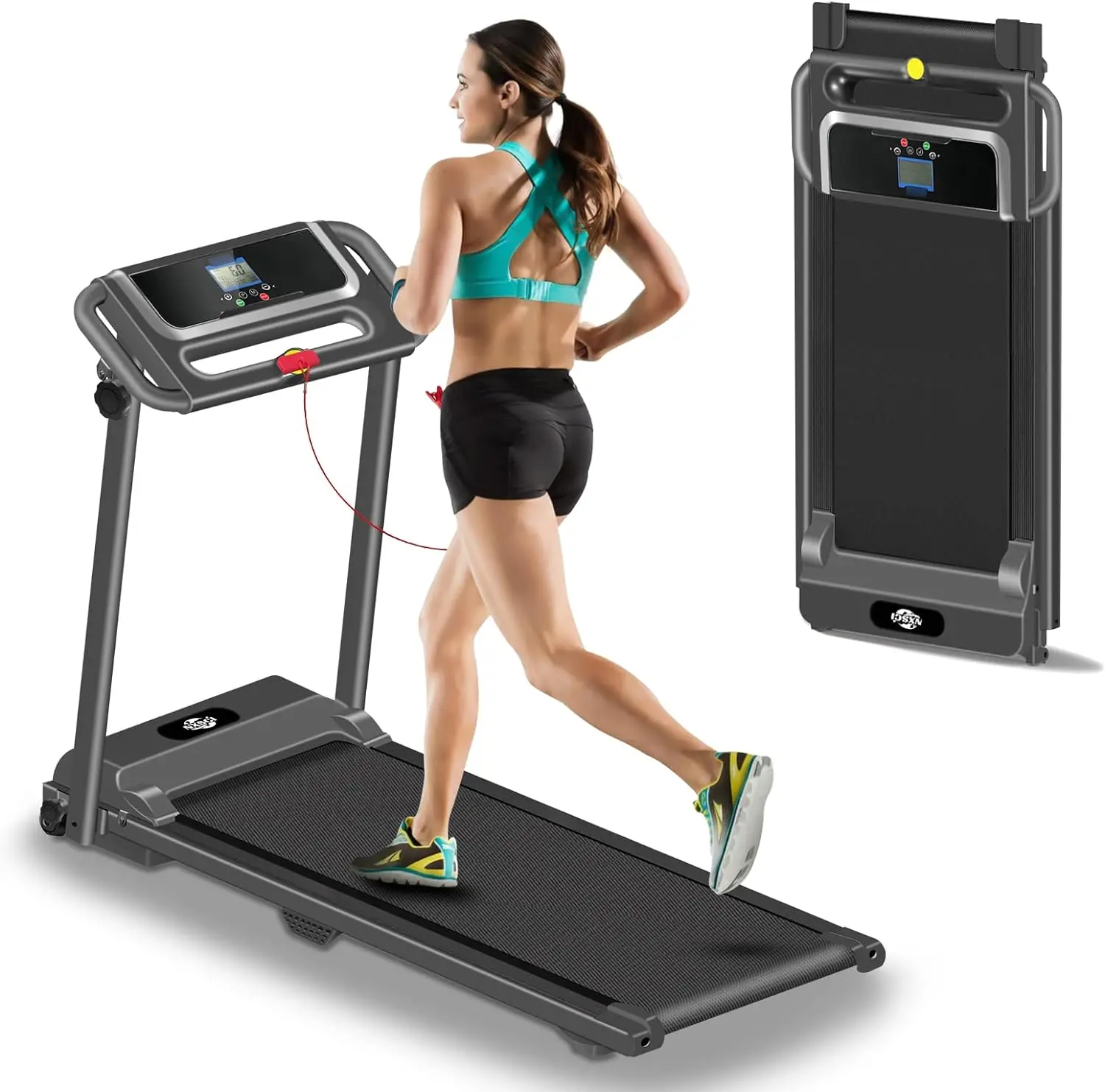 TOMILE Adjustable Folding Silent LED Treadmill Home Fitness Smart Wireless Control Electric Mini Walking Pad Treadmill