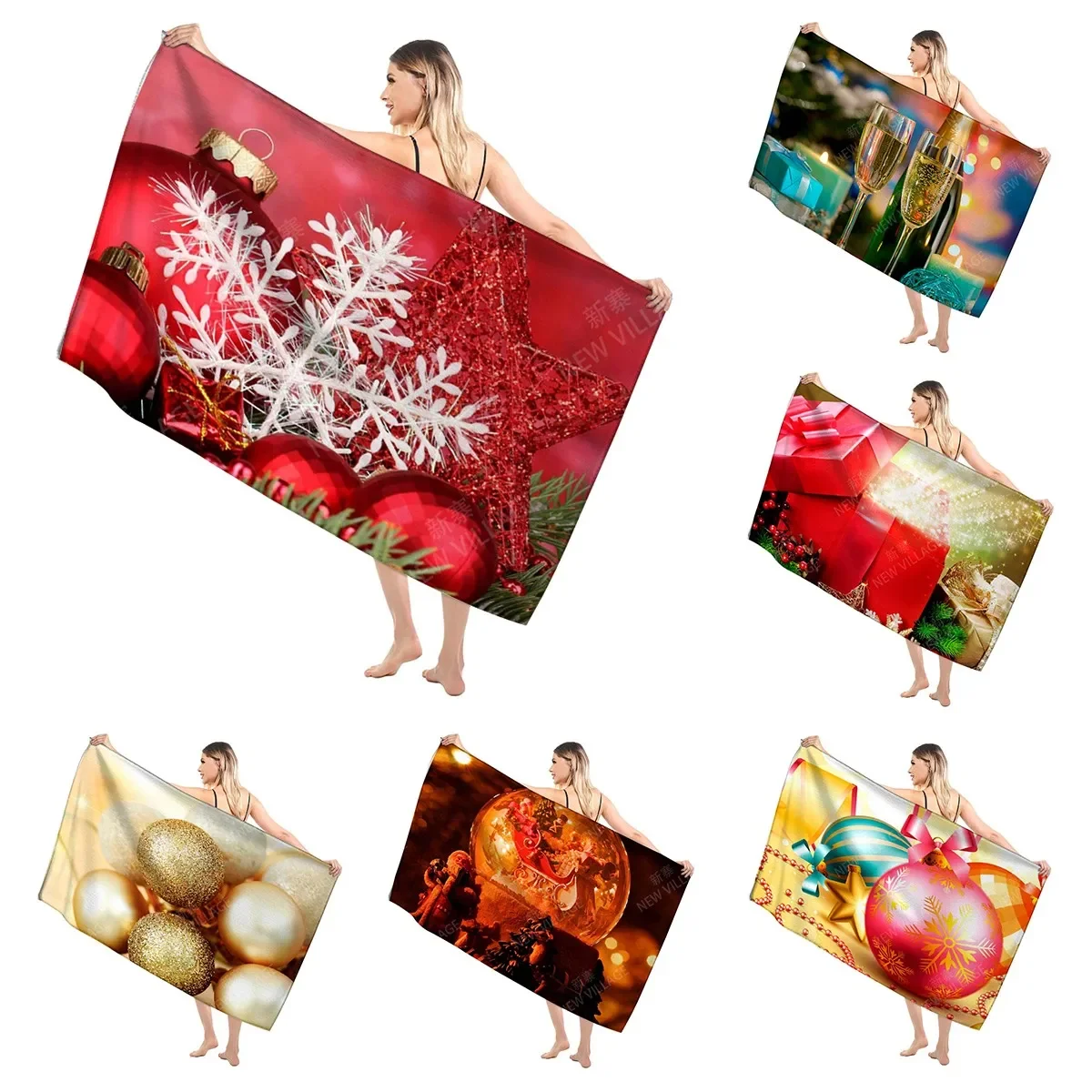 

Home bath around Christmas towels for the body towels bathroom quick drying microfiber beach towel man women large sports towel