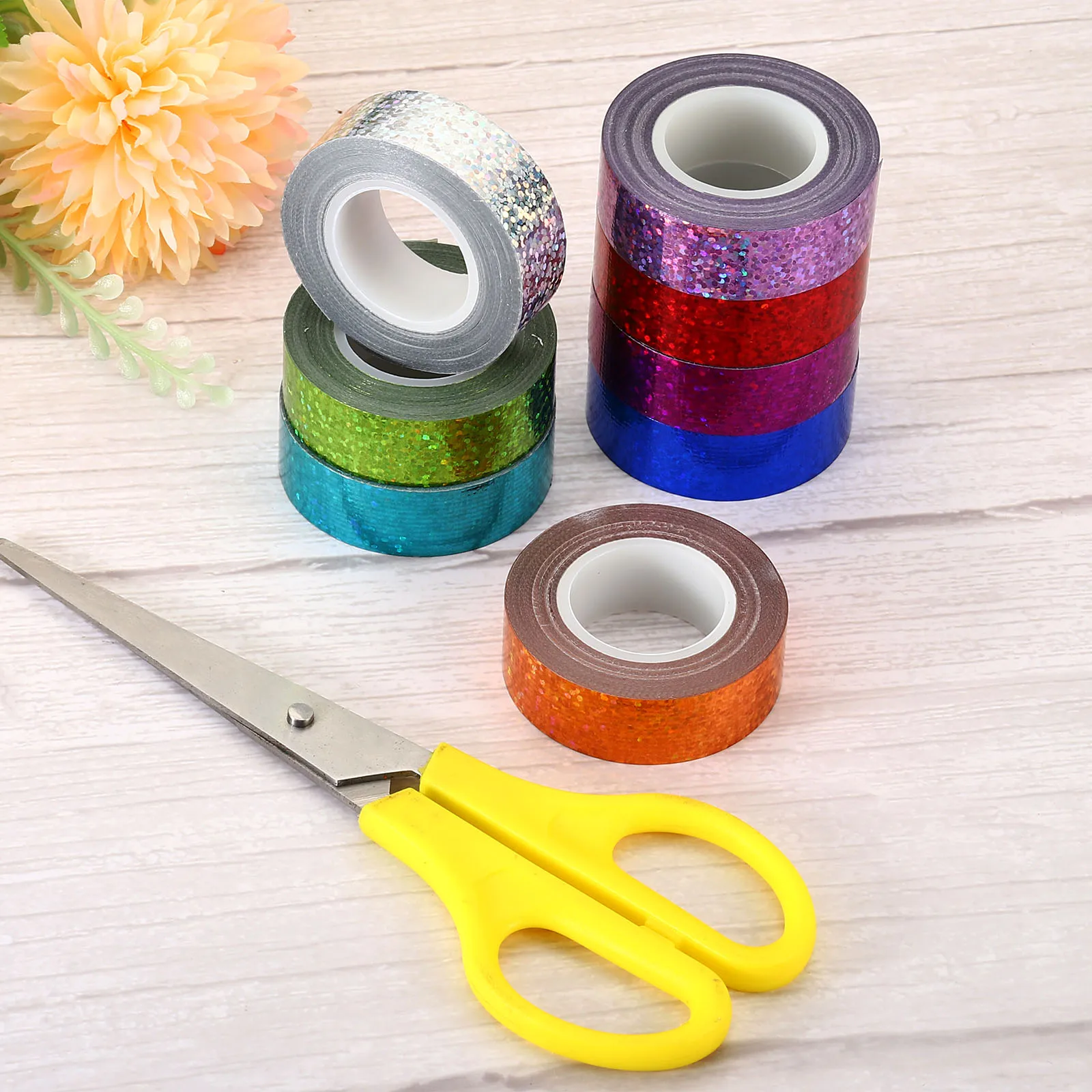 1/2/4Pc Glitter Sparkle Tape 15mmx5m Holographic Art Decorative Self-Adhesive Masking Tapes for DIY Scrapbook Art Craft Wrapping 5