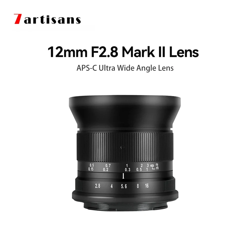 7 Artigiani 12Mm F2.8 Mark Ii Aps-C Obiettivo Ultra Grandangolare Per Fotocamere Sony E Fuji Xf Canon Eos-M/Rf Nikon Z Macro M4/3 Mount