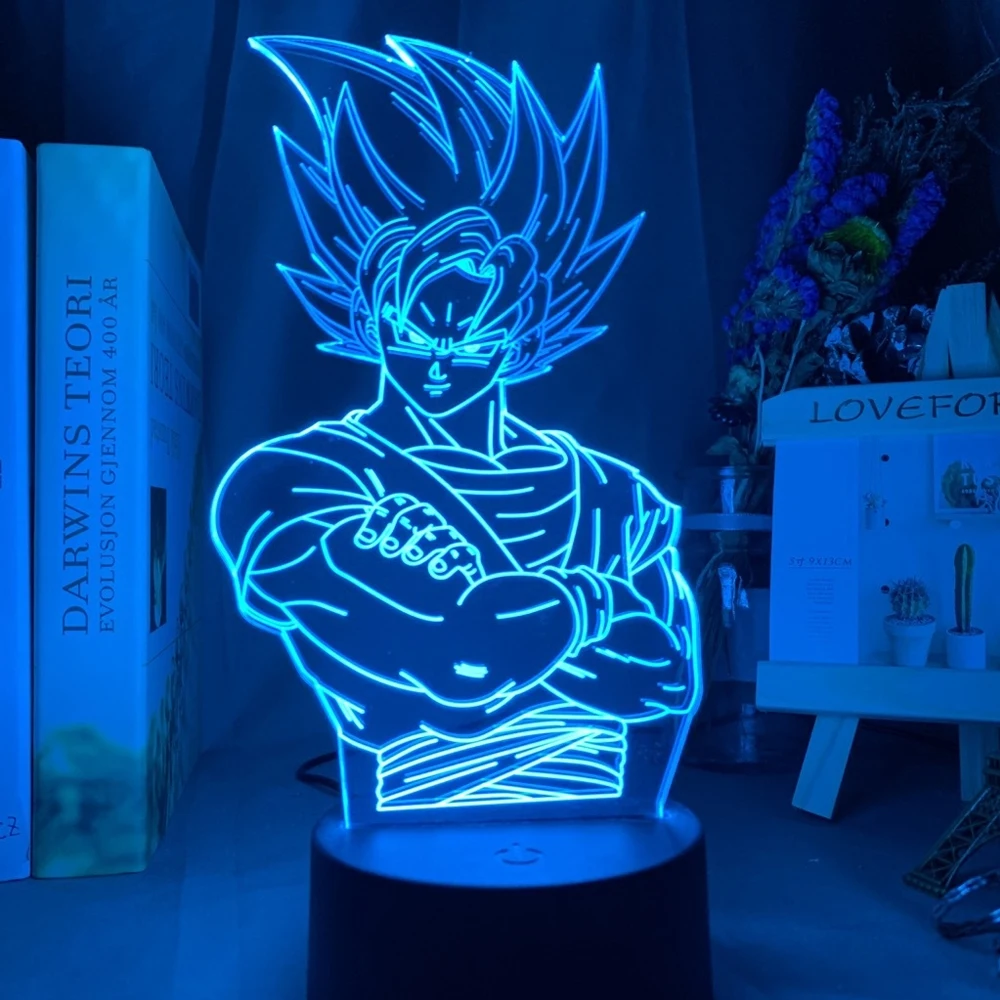 Anime Goku Vegeta Dragon Ball Z Super Saiyan 7/16 color remote control 3D Lamp LED Night Light Goku Jiren Broly Table Lamp Gift 2